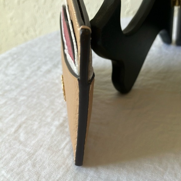 Coach: Tan Slim Credit Card Holder with Pink Lips- Wallet - Picture 6 of 16